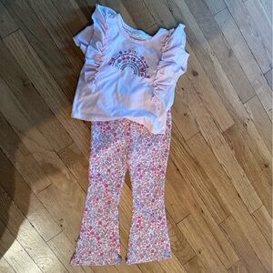 Pink Ruffled Kids Matching Set